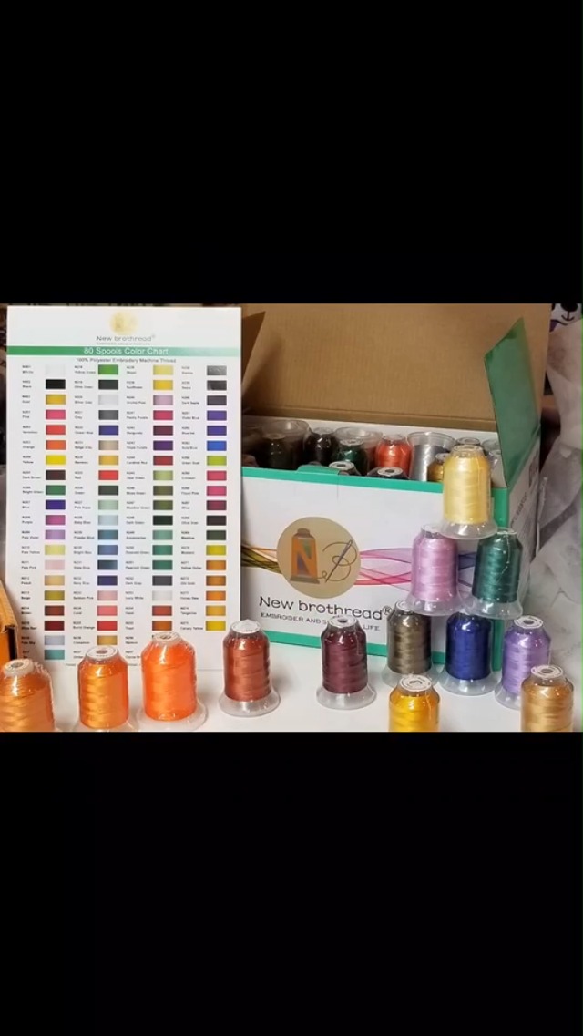 Amazon | New brothread - 80スプールポリエステルミシン刺しゅう糸