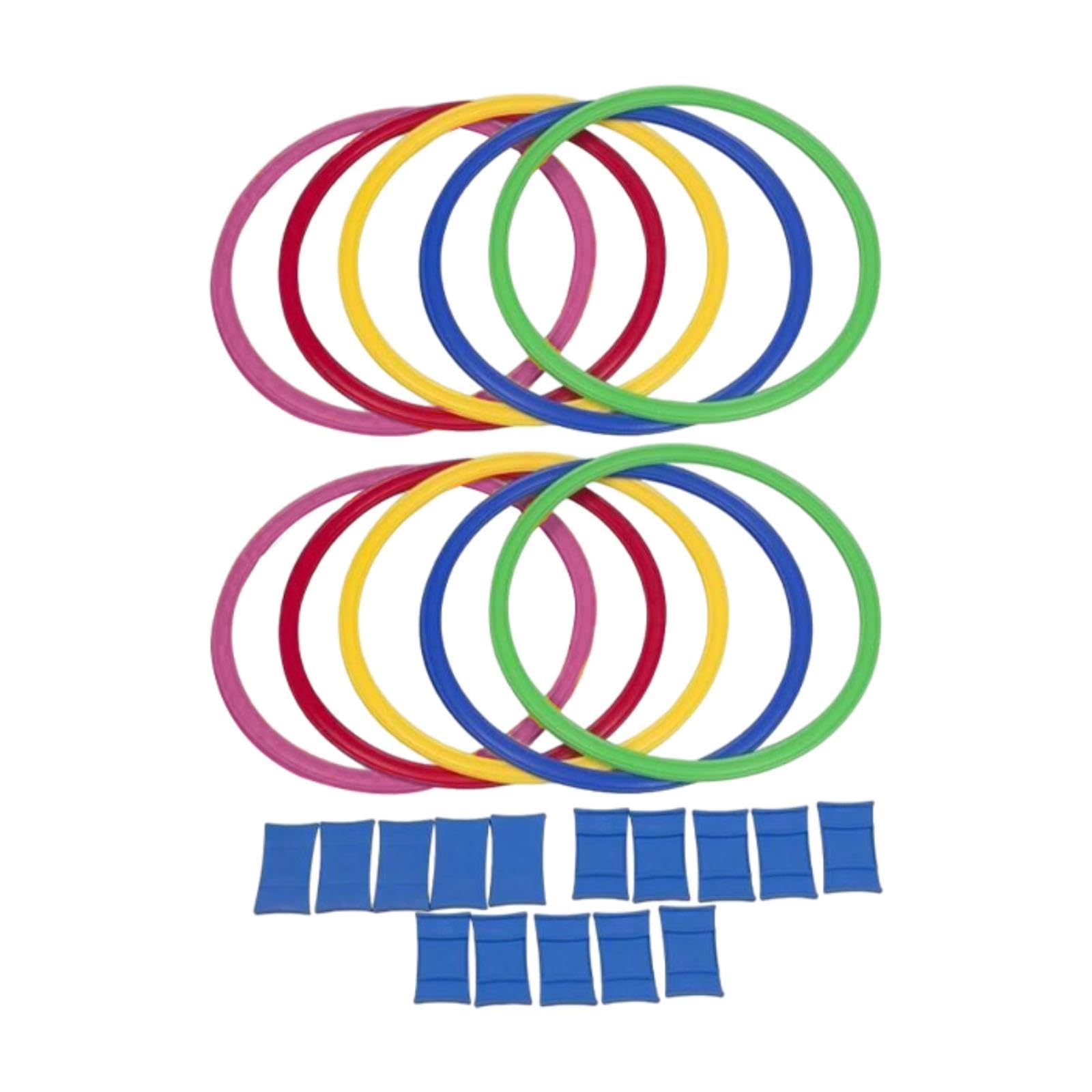 10 Pieces Agility Training Rings Circle Rings Set for Adults Rugby Badminton 28cm | 1 Set of Hopscotch Rings Game (with Connector)-image-38