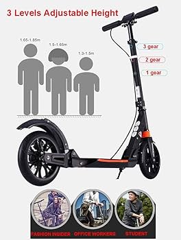 折りたたみキックスクーター 黒 100kg Amazon.co.jp: 大人用 キックボード ブラックアダルトスクーター