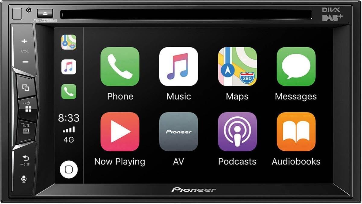 AVH-Z3200DAB 2-Din 6.2" Multi-touchscreen multimedia player with Apple Carplay, DAB/DAB+ Digital Radio, Waze (Via Apple CarPlay), Bluetooth and a 13-band GEQ