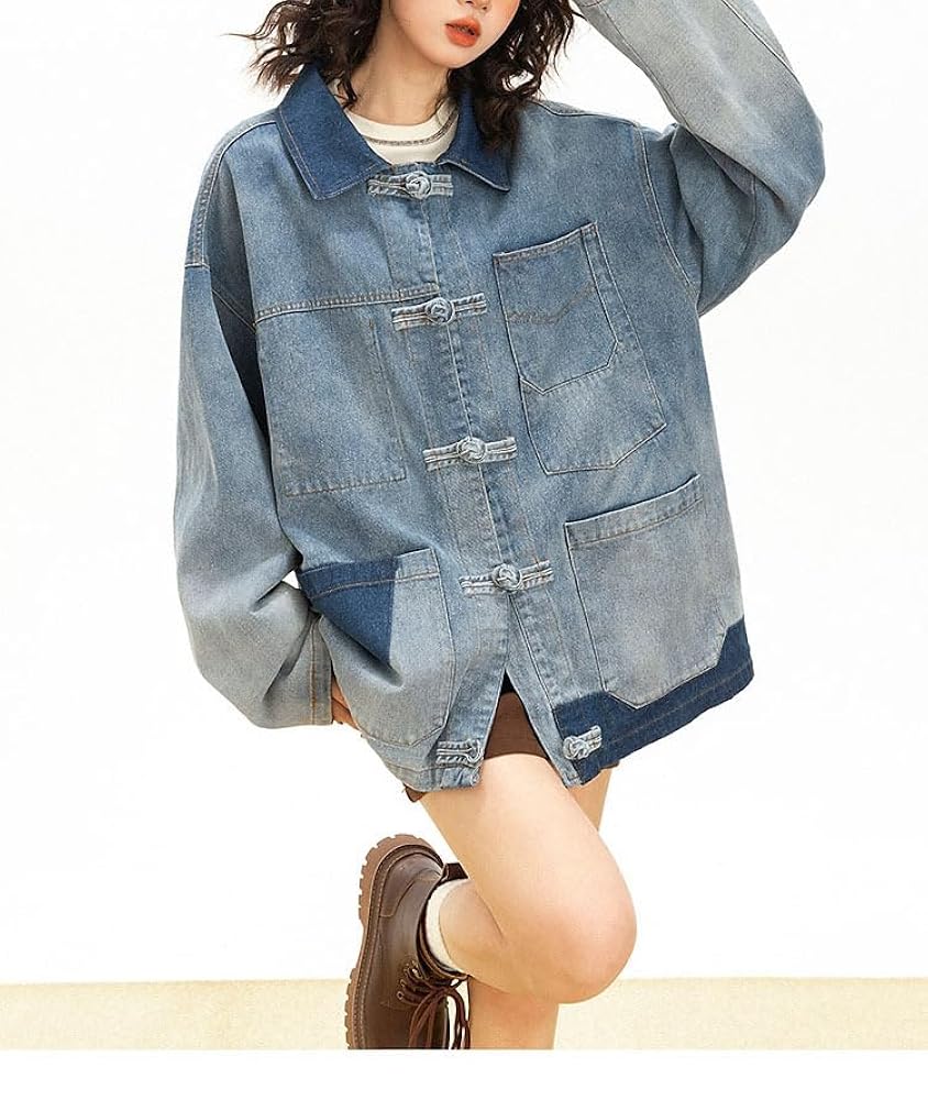 ★fa.er.ie★over denim button jacket★正規品/韓国送料込 Knit-like-denim jacket
