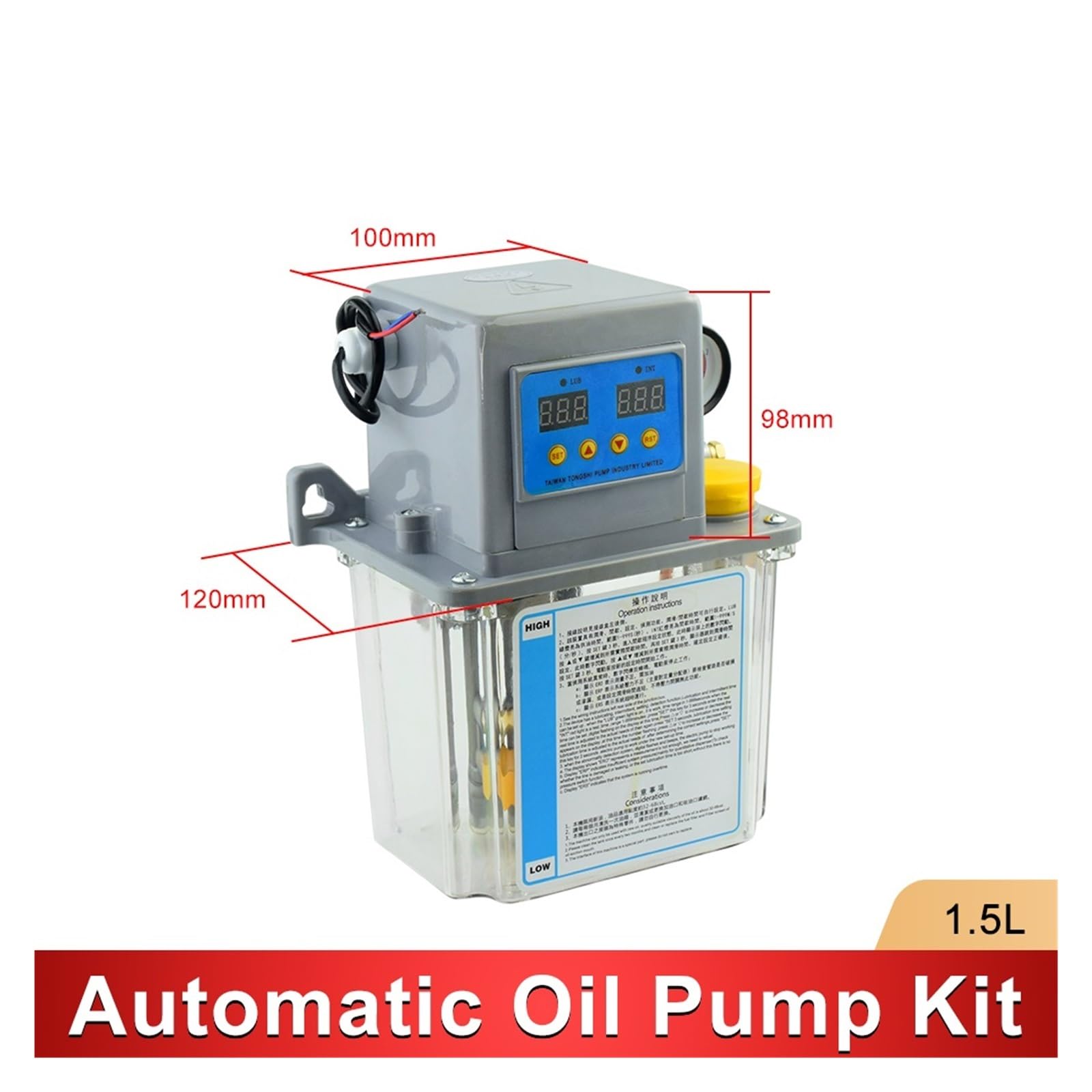 Bomba lubricante automática CNC Kit de bomba de 1,5 L, 220 V, aceite automático, CNC, grasa electromagnética(1.5L Pump Kit)
