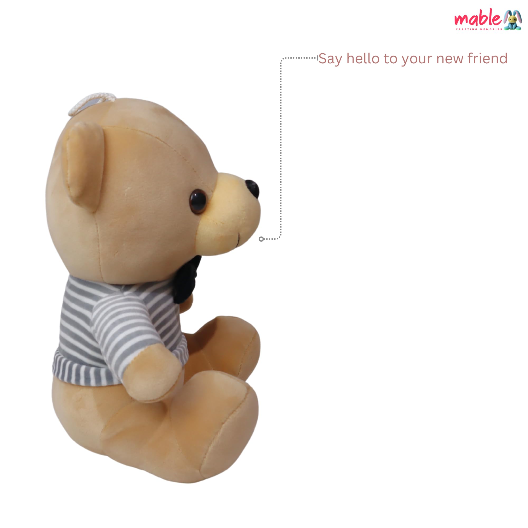 MABLE Cute Cuddly Teddy Bear | Soft Plush Stuffed Animal Toy | Huggable & Fluffy Soft Toy for Kids, Boys & Girls | Perfect Birthday & Valentine Gift for Loved Ones (30cm) 1