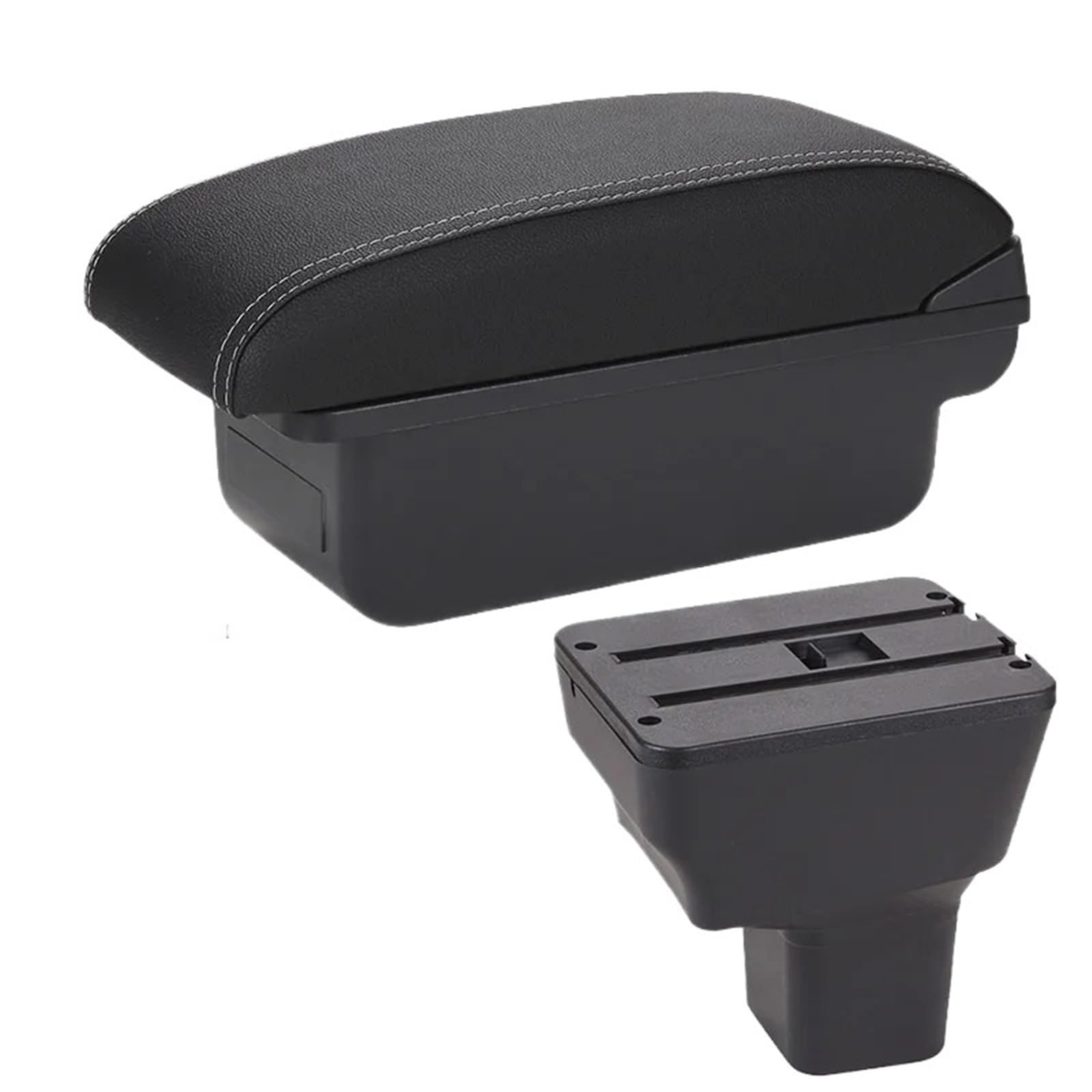 NOKRGQW Car Armrest Box For Nissan For Kicks 2016-2021 Car Storage Interior Details Special Retrofit Parts Center Armrest Box(C3 Black white NOUSB)