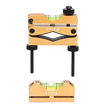 Qpong Scope Leveling Kit Scope Level Magnetic Leveling Tool High-Precision Bubble Leveling System (Gold Barrel Clamp)