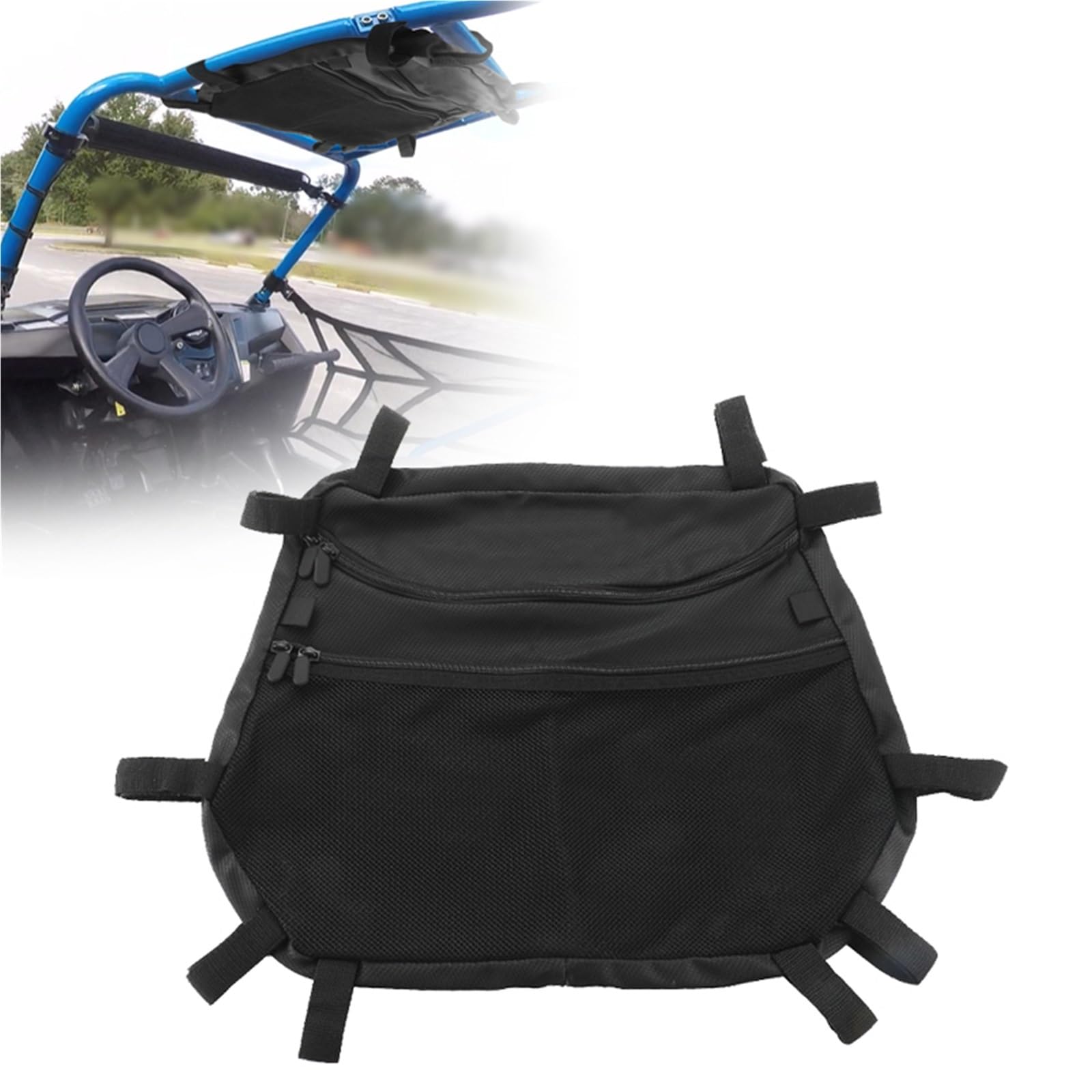 Bolsa De Almacenamiento Superior con Bolsillo Malla Nailon para Techo, para Polaris RZR S 800 2009 2010 2011 2012 2013 2014