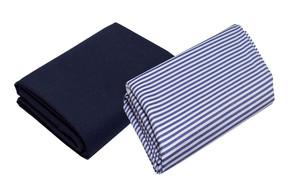 kundan sulz gwalior Men's Cotton Unstitched Shirt & Trouser Fabric Combo Set (Navy Blue/Sky Blue; Free Size)-picture-26