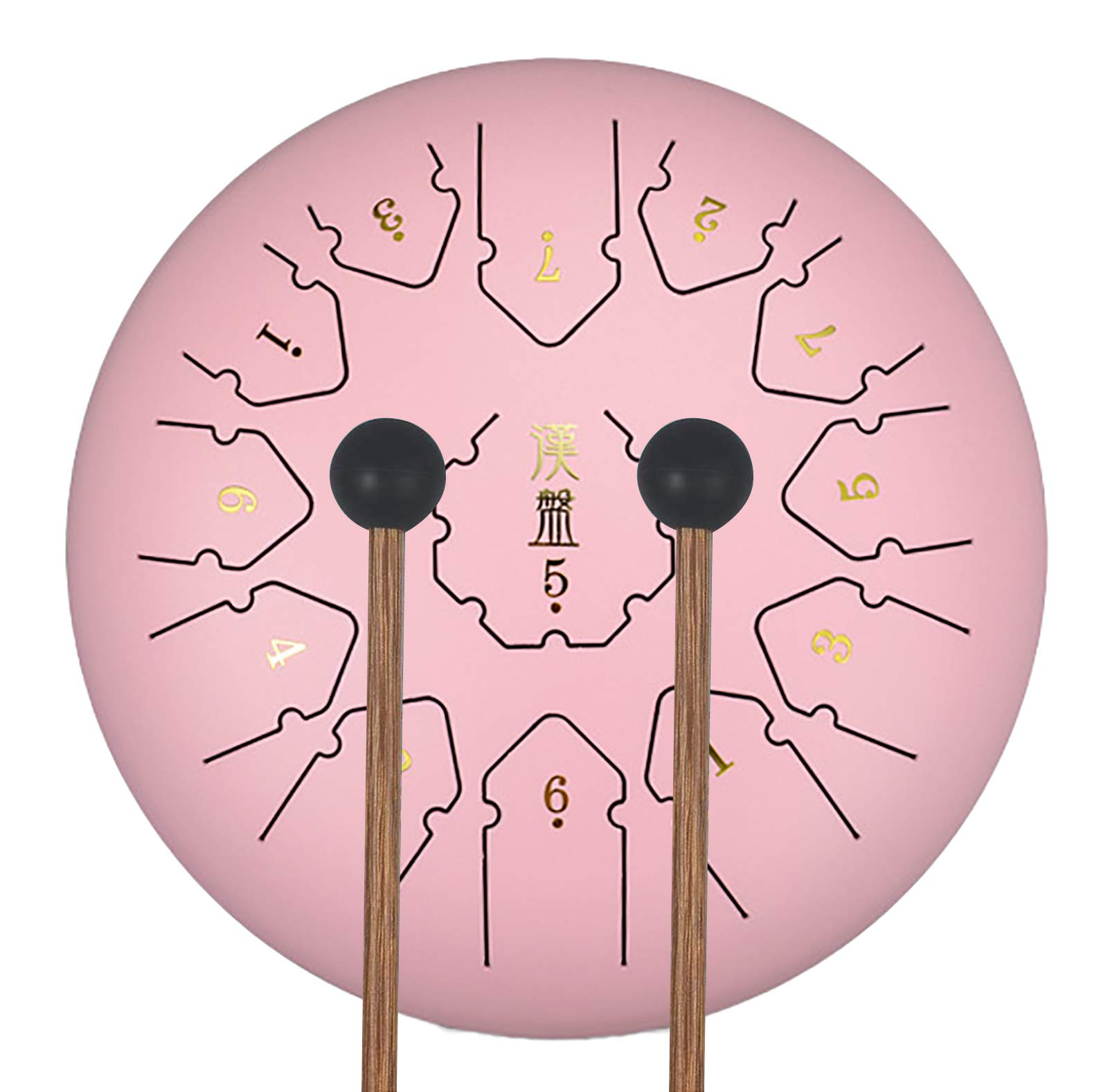 13 Notas Pan Tambor/tambores Adultos Los Niños Del Tambor Instrumentos Percusión,12inch Acero-lengua Tambor Mayor, Para Curación Sonido, Meditación, Yoga, Incluye Caucho Martillos rougepowder