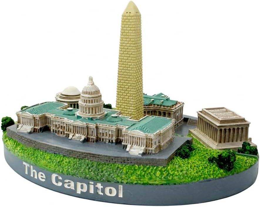 City-Souvenirs Washington DC Landmark Statue Skyline 6 Inches Capitol White House Washington Monument Lincoln and Jefferson Memorial