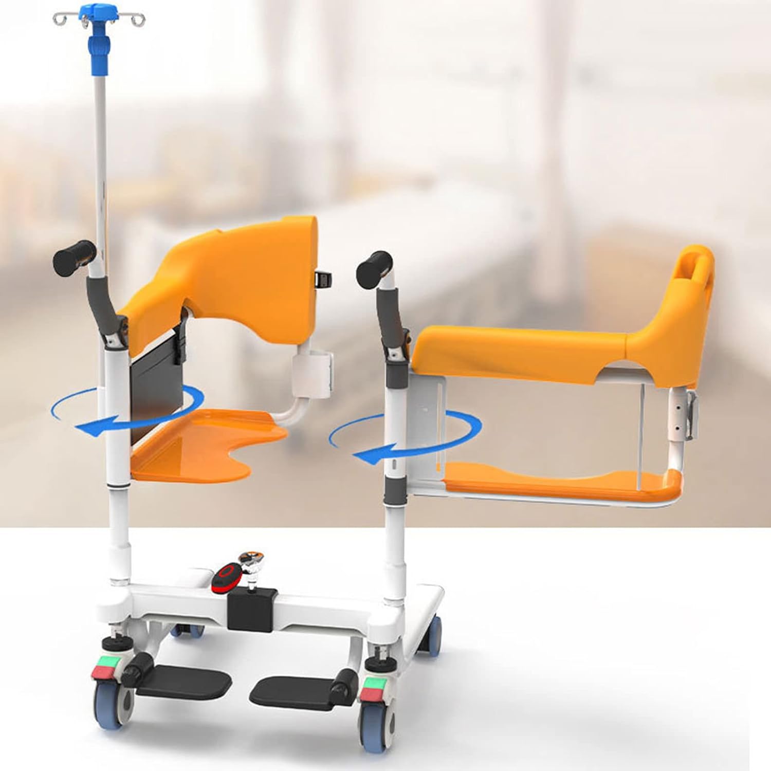 YAMIA1115 Multifunctional Wheelchair Shifter Multifunctional Household Bedridden Paralyzed Elderly Care for The Disabled Toilet Folding Chair Scooter Load Bearing 125KG : Health & Household