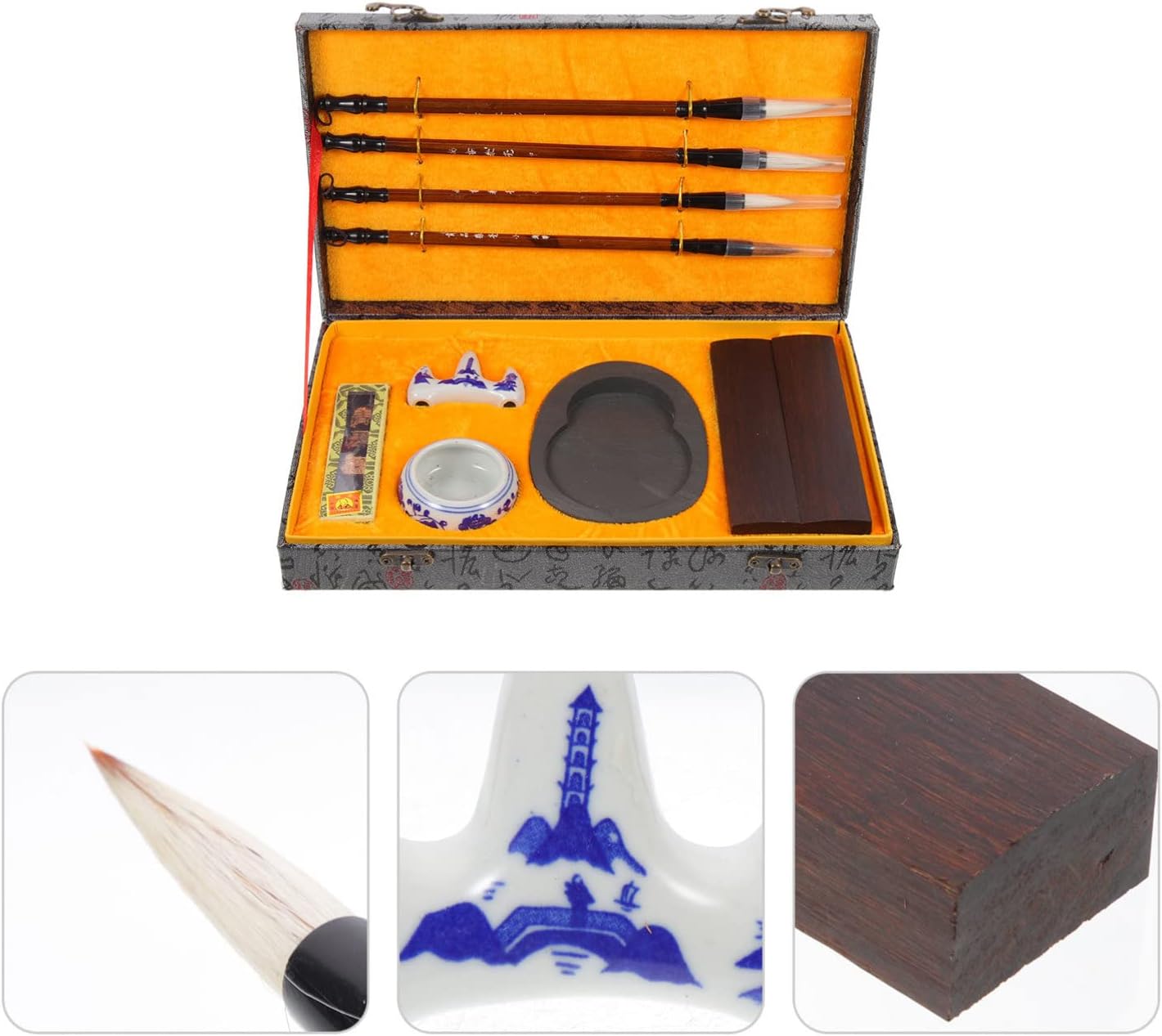 VICASKY 1set Calligraphy Supplies Ink Brush and Writing Brush for Students Chinese Calligraphy Practice Kit Durable and Portable for Art and Study