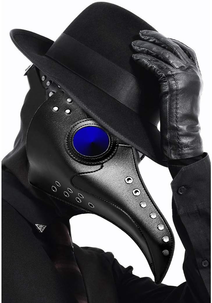 Halloween Plague Doctor Mask Leather Retro Steampunk Costume For Cosplay Party Props