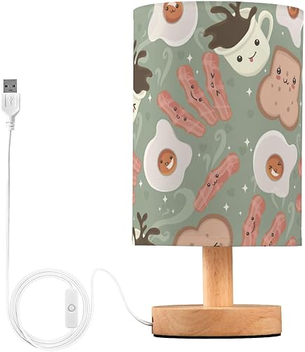 Miniatura 2 de Table Lamps Kids Table Lamp Burlap Cute Breakfast Night Lights for Kids Room