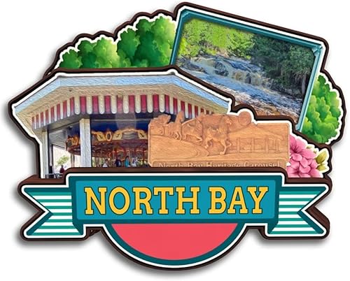 Miniatura 1 de Imán para nevera de North Bay, Ontario, Canadá, colección de madera, madera 3D, hecho a mano, recuerdos de la ciudad, imán para nevera, decoración