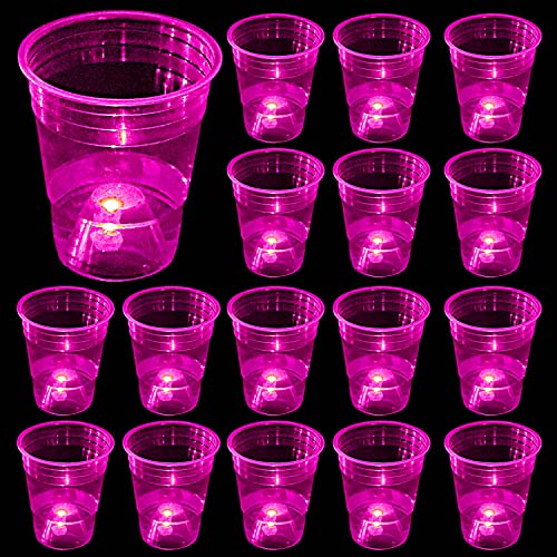 Unbrands (Pink)Glow-In-The-Dark Cup Set For Party Event Fun, 24 Glowing Cups, Wedding House Parties Birthdays Concerts Weddings Bbq Beach Holidays #TOP23