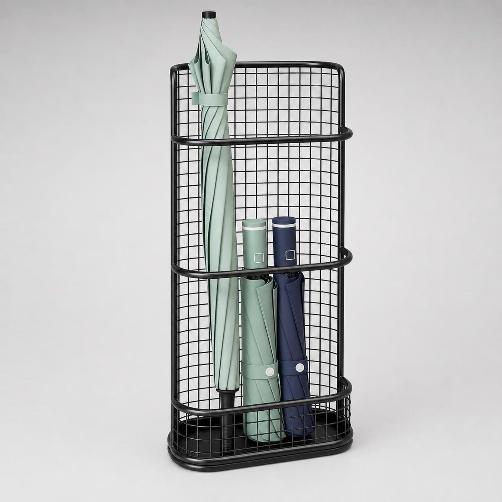 Scaffale Appendibile in Filo Metallico | Salvaspazio, Organizzatore Verticale d, Flessibile, Pannello a Griglia d, per Garage, Nero, Grande