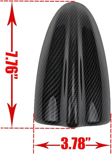 Miniatura 2 de Modengzhe Antena con forma de aleta de tiburón de 8 pulgadas de largo, montada en la parte superior del coche con base adhesiva de 6.890 x 3.740 in