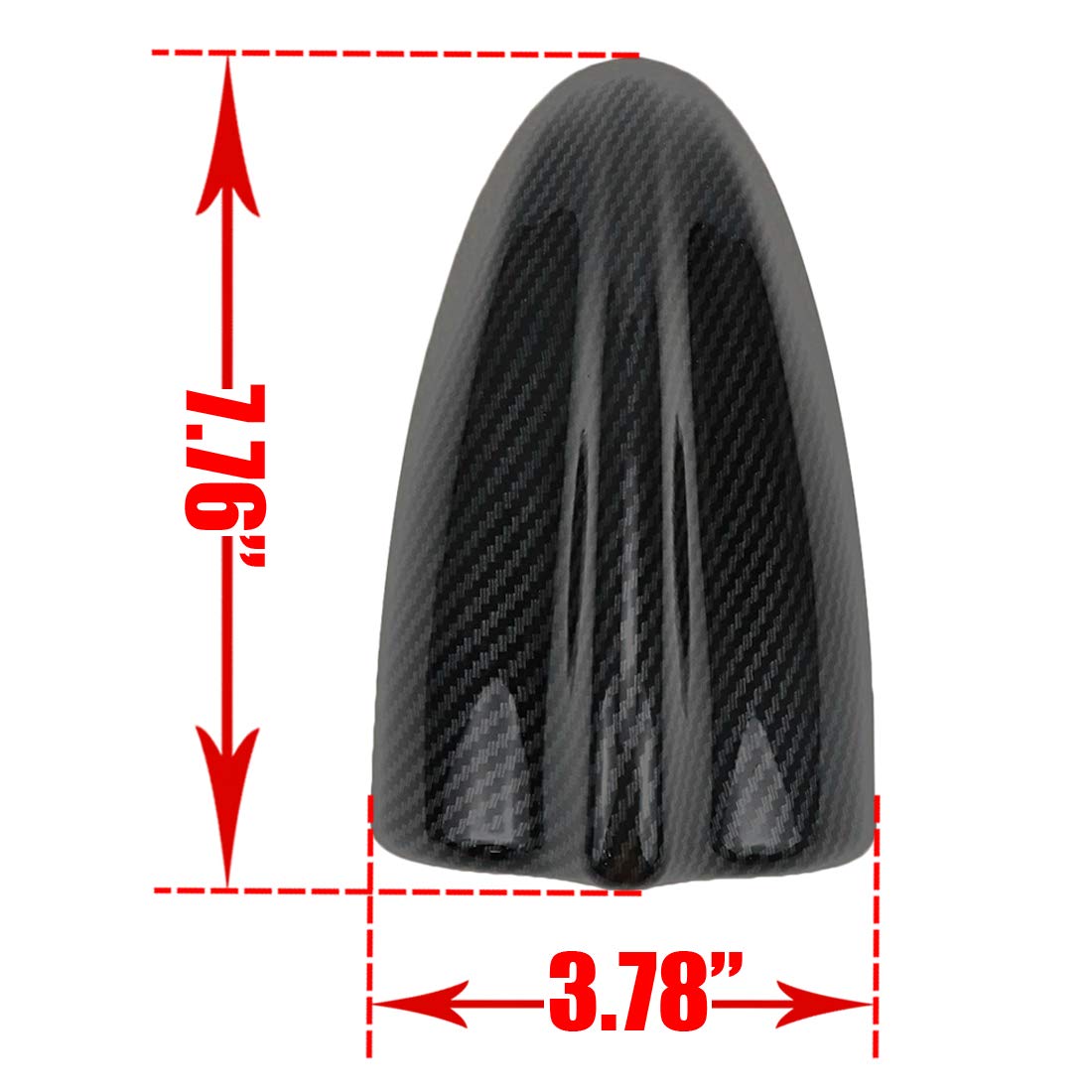 Modengzhe Shark Fin Shape Antenna Topper 8-Inch Long Car Top Mounted with 175 x 95 mm Adhesive Base (Lattice Pattern)