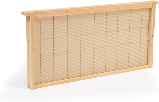 Stoney Acres Beekeeping Beehive Frame, Wired Beeswax Foundation, Deep Assembled, Honey Bee Hive, Amish Made