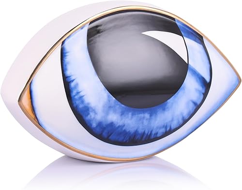 Escultura de ojo grande, estatua de ojo de cerámica, decoración de diseño moderno, sala de estar, entrada, dormitorio, soporte de TV, estante,