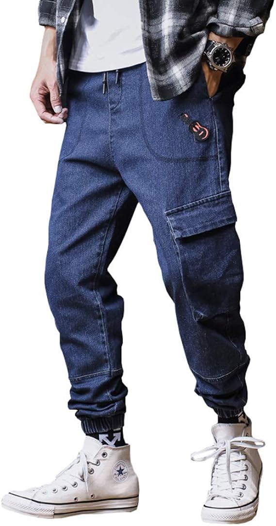 Amazon デニムパンツ メンズ ジーンズ 調整紐 ワイドパンツ おしゃれ ストレッチ オールシーズン ファッション 夏 春 秋 冬 ジーンズ 通販