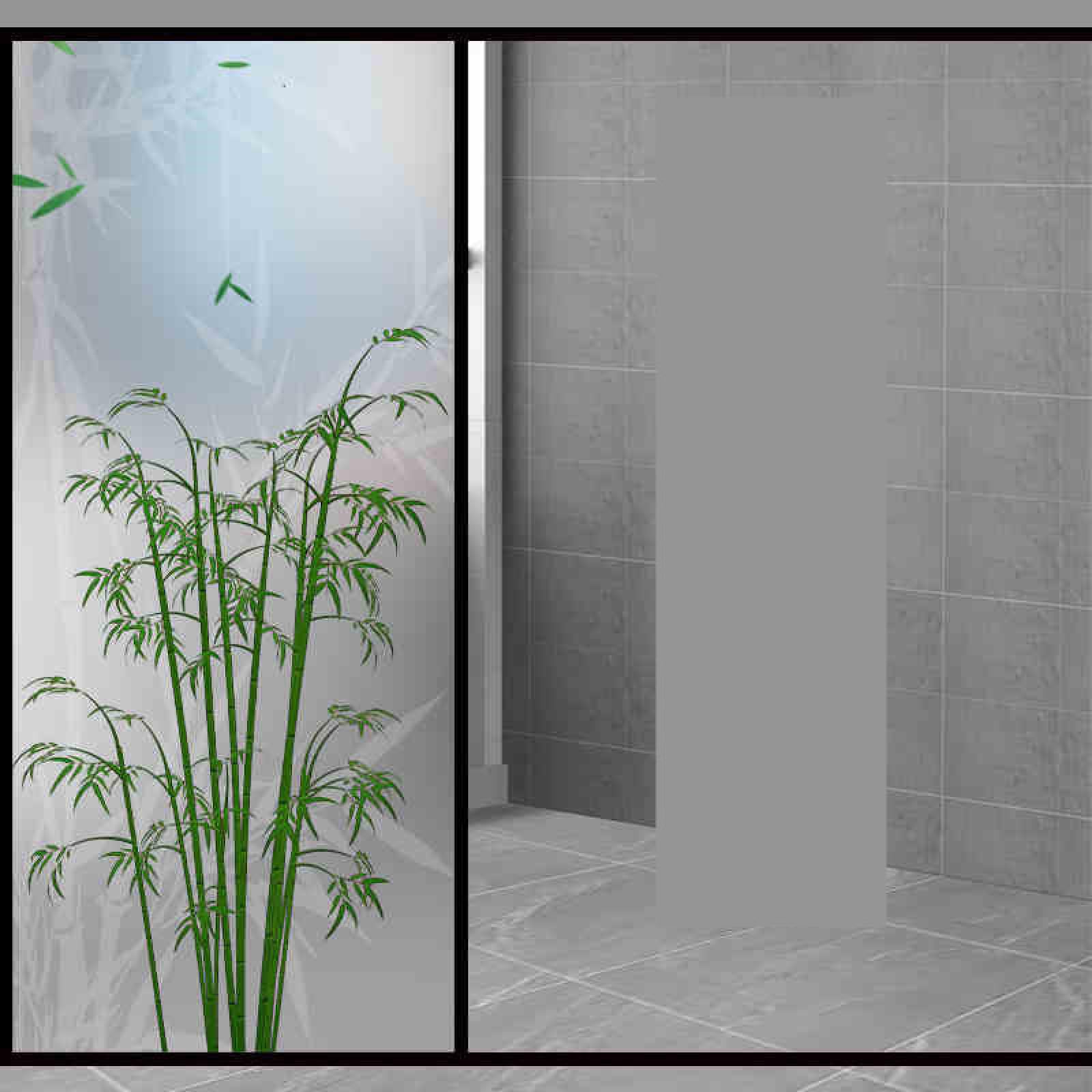 Window Film Privacy Green Bamboo Glass Frosted Privacy Film For Glass Windows Static Cling No Glue Window Films Covering Self Adhesive Anti Uv For Office Bathroom Home 50x100cm/1pcs