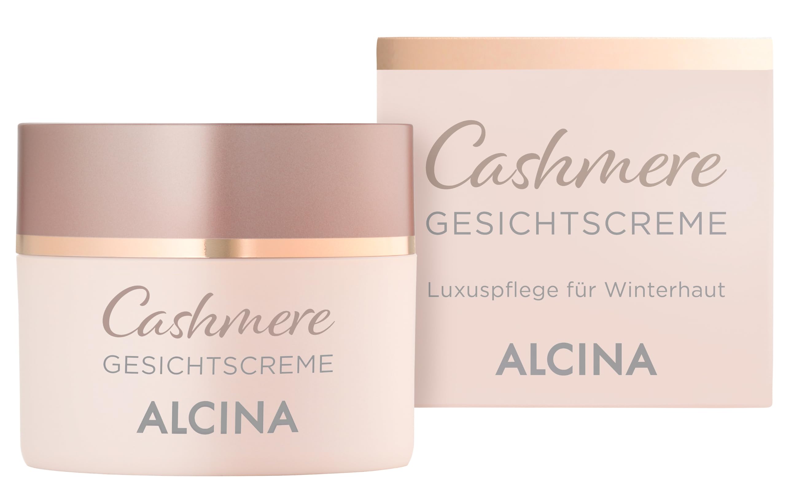 ALCINA Crema viso cashmere – 1 x 50 ml – cura di lusso per la pelle invernale secca – cura intensiva – leviga la pelle danneggiata – con prezioso estratto di cashmere, burro di karitè e acquerello