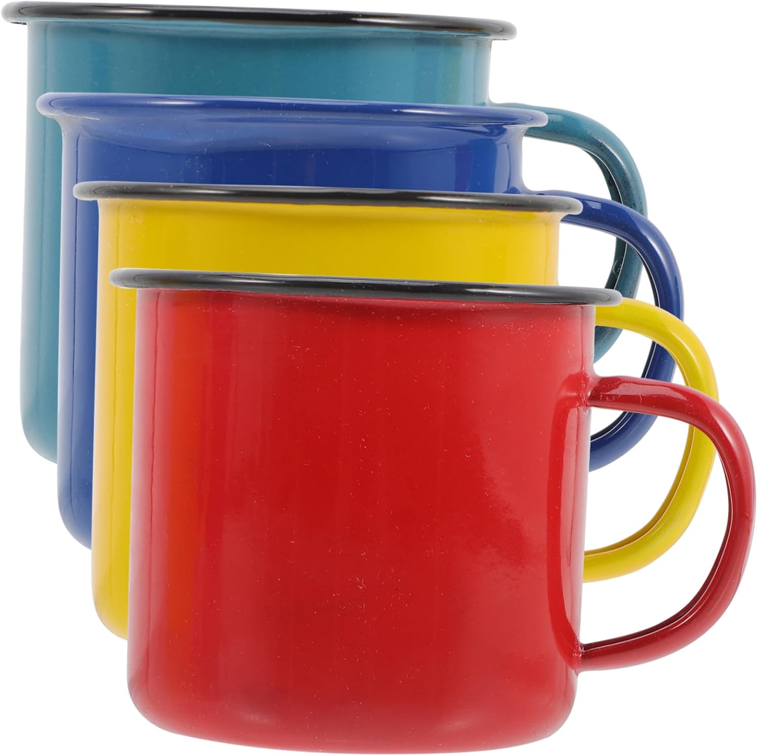 Alipis 4Pcs Enamel Mug Vintage Style Camping Cups for Tea and Beverages Portable Easy to Clean for Home and Outdoor Use
