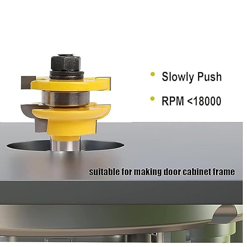 Miniatura 3 de Sinoprotools Riel de puerta de gabinete y brocas de enrutador montante de 12 pulgada, 2 piezas de riel redondo y juego de brocas de enrutador,