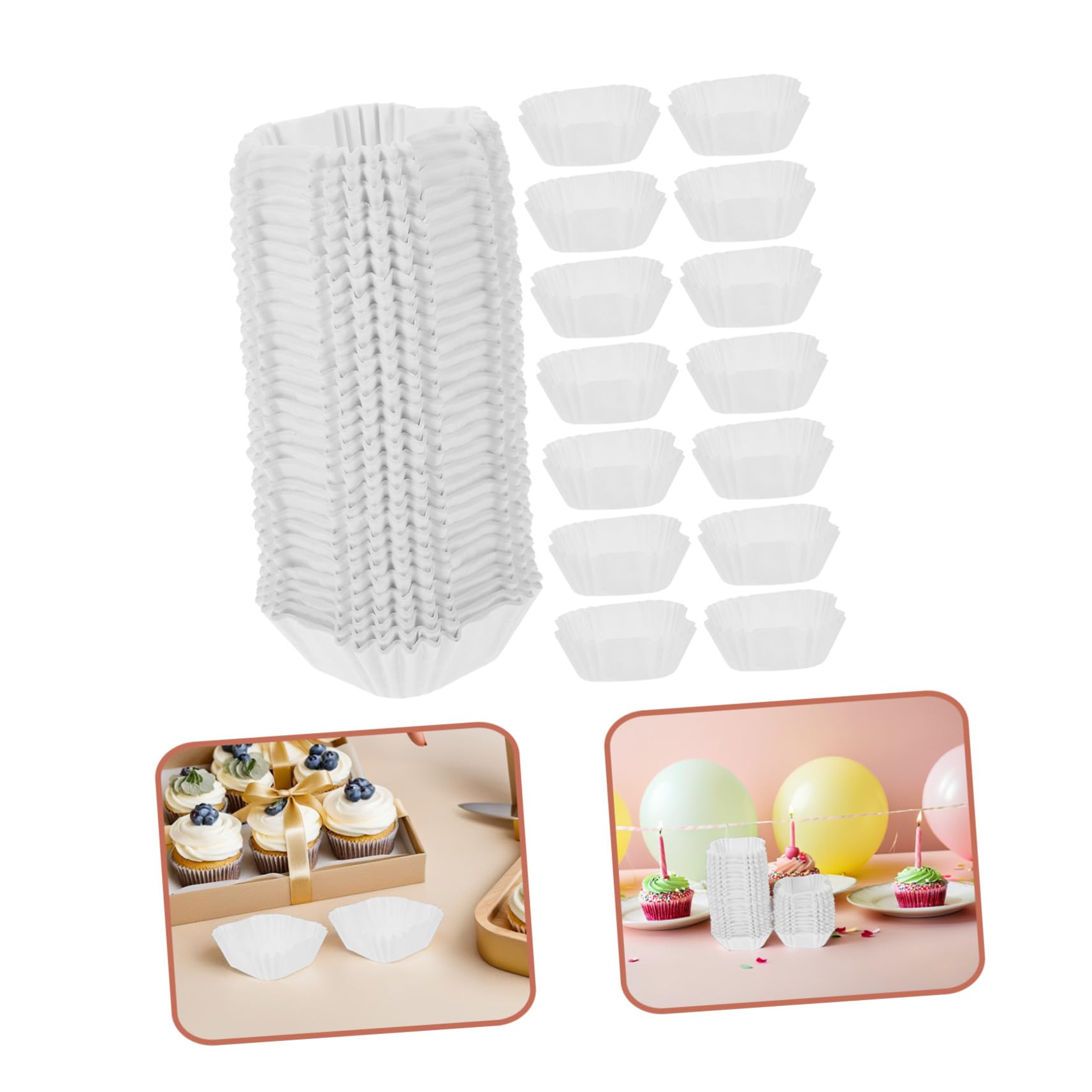 Sosoport 3000 Piezas Unidades Moldes Cuadrados para Cupcakes Resistentes al Calor Papel para Hornear Muffins Pasteles Tartas Postres para Fiestas y Repostería