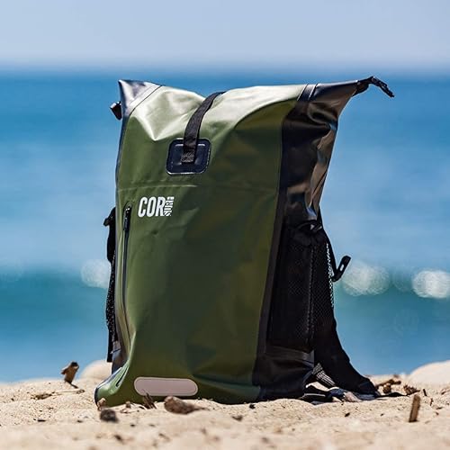Miniatura 9 de COR Surf Mochila impermeable para bolsa seca con funda acolchada para laptop de 25 litros y 40 litros, paquete de tapa enrollable resistente