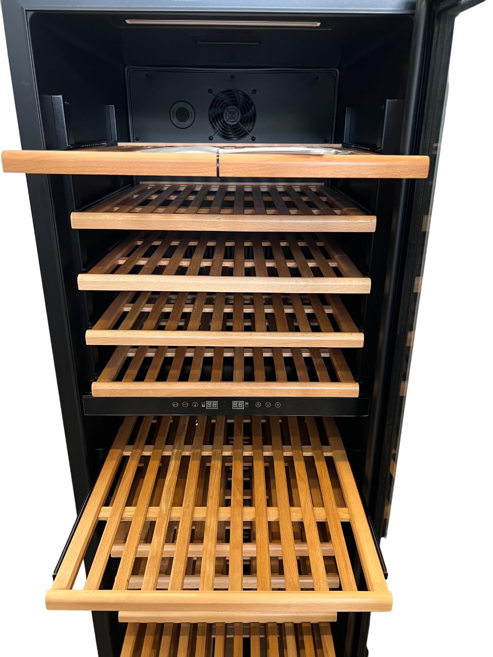 2 Zonen HAKOH Weinkühlschrank XL-E Flaschenkühlschrank 160-165 Weinflaschen Edelstahltür