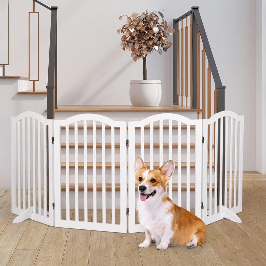 PaWz Wooden Pet Gate Dog Fence Safety Stair Barrier Security Door 4