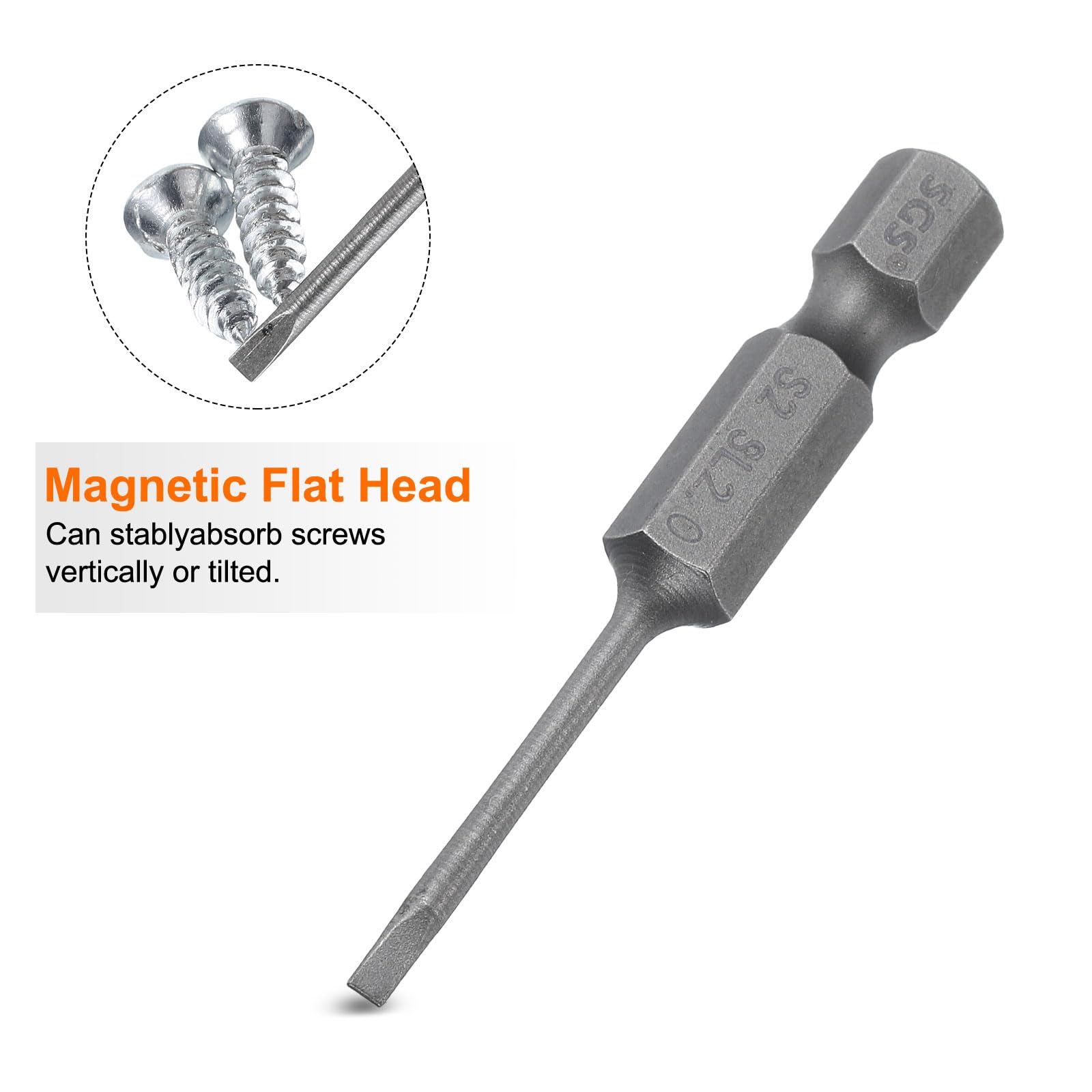 QUARKZMAN 5 stuks zeskantsleutel boor bit 2,5 mm (H2.5) metrisch 1/4 inch zeskantige schacht 2 inch (50 mm) lengte S2 staal magnetische schroevendraaierbit industriële kwaliteit hexagon elektrisch
