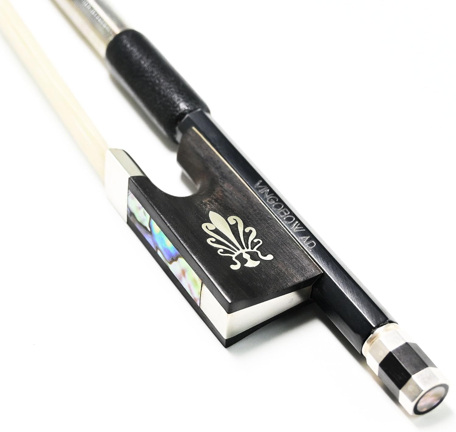 New Model! Advanced Carbon Fiber Violin Bow Unique Design with Crystal Vingobow (4/4, Fleur de lis)