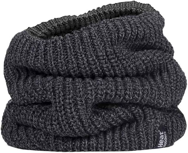 Heat Holders - Mens Thick Winter Warm Fleece Lined Chunky Knit Thermal Neck Warmer