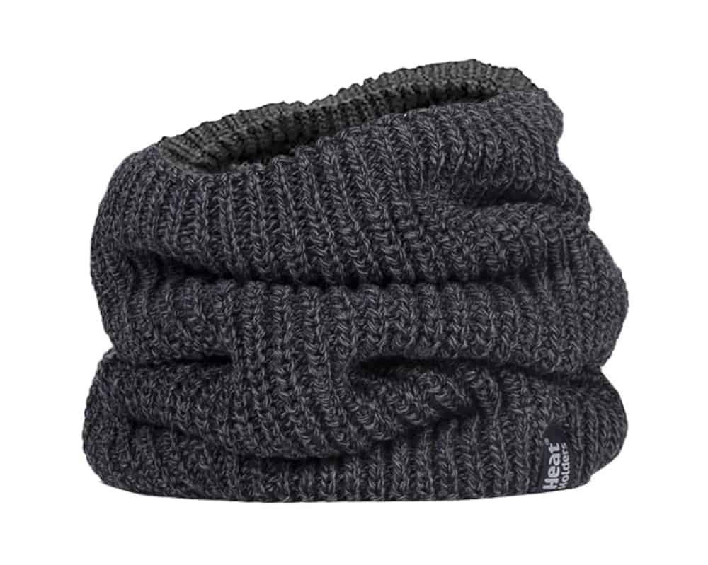 Heat Holders - Mens Thick Winter Fleece Lined Large Chunky Knitted Neck Warmer (Charcoal (Larvic), One Size)