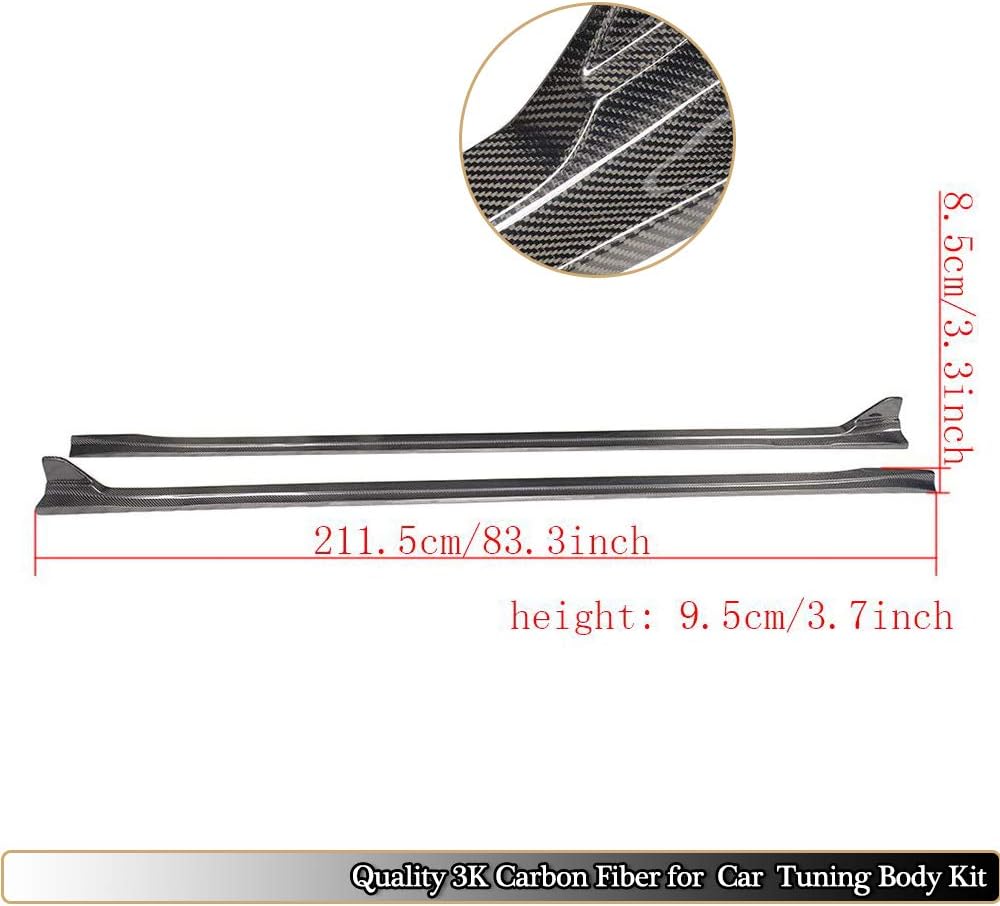 Carbon Fiber Side Skirts fits for Porsche Panamera Base Hatchback 2010-2013 Add-on Carbon Fiber CF Under Door Rocker Panels Valance Extension Lip