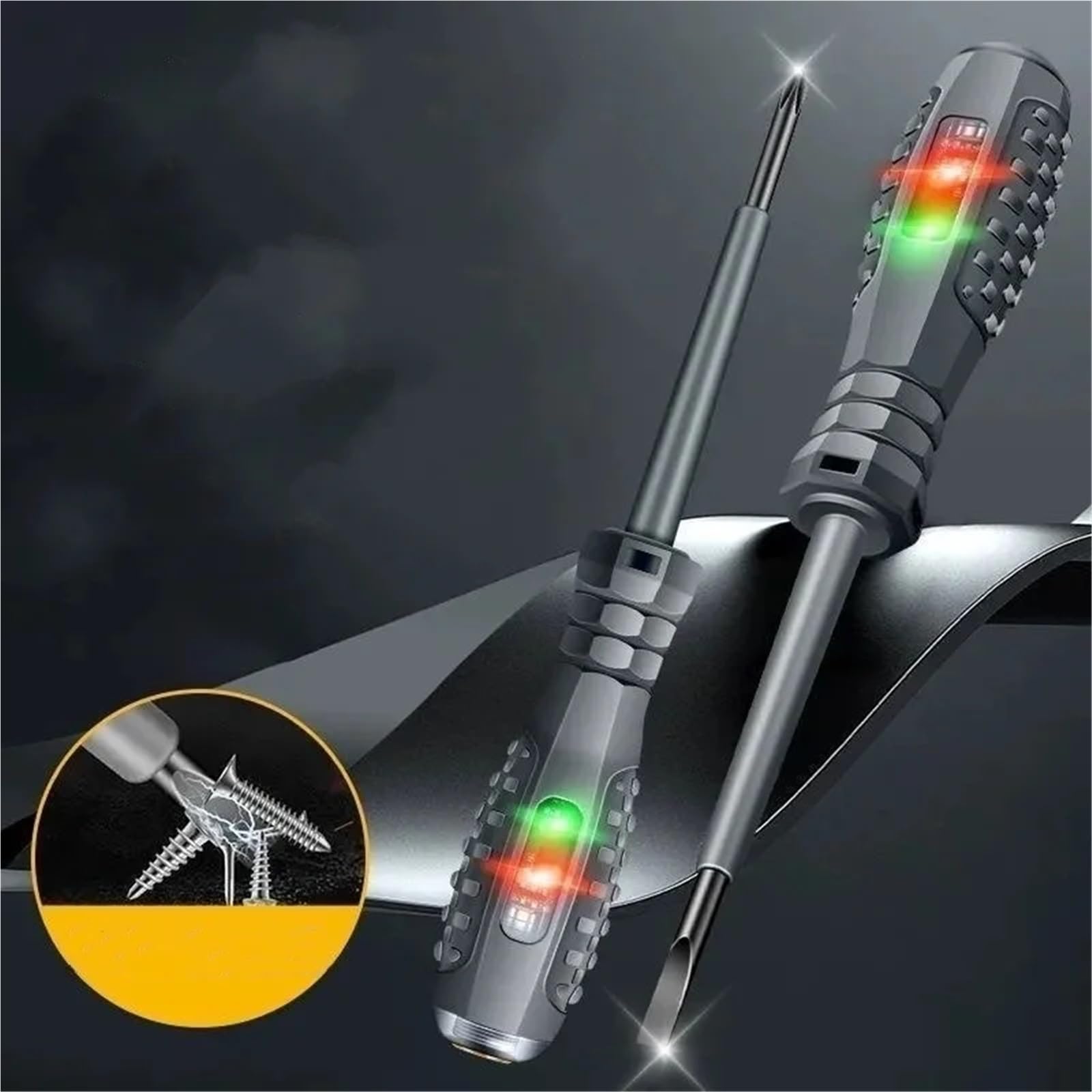 Spannungsmesser 10er-Pack Flach-/Kreuzschraubendreher Elektrostifttester For Drahtbruch Hohes Drehmoment Multifunktions-Intelligente Induktionserkennung Elektrotest-Schraubendreher-Teststiftwerkzeug