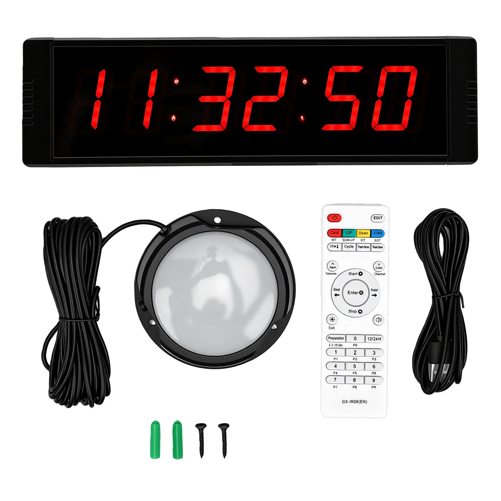 Luocute Cronómetro Grande con Pantalla LED Roja de 1,5 Pulgadas, Temporizador de Competición
