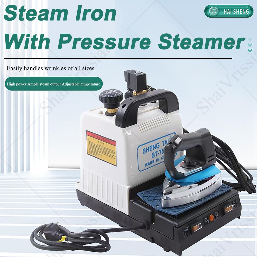 Plancha Vapor Industrial con Caldera,Planchado Profesional con Vapor Y Temperatura Ajustables,Depósito Agua 2 L,Ideal para Tiendas De Ropa Y Limpieza En Seco
