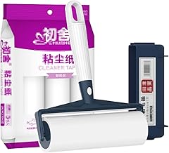 16cm Lint Roller,1 Handle W/ 4 Refills, 240 Sheets Total, 60 Sheets per Refills, Large Surface Sticky Hair Removal Roller for Couch Portable Hair Remover