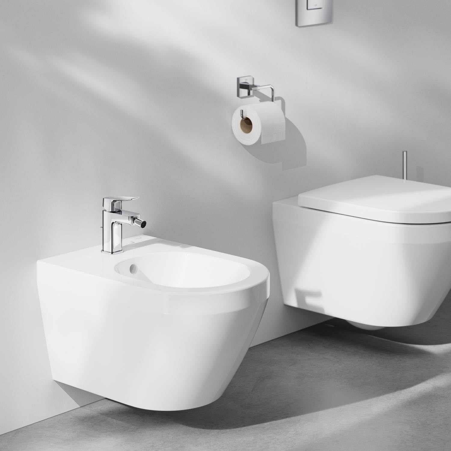 GROHE Dice Mitigeur monocommande Bidet Taille S (Robinet pour bidet de Salle de bain, Avec rotule, Tirette et garniture de vidage, Economie d'eau), Chrome, 1018770000
