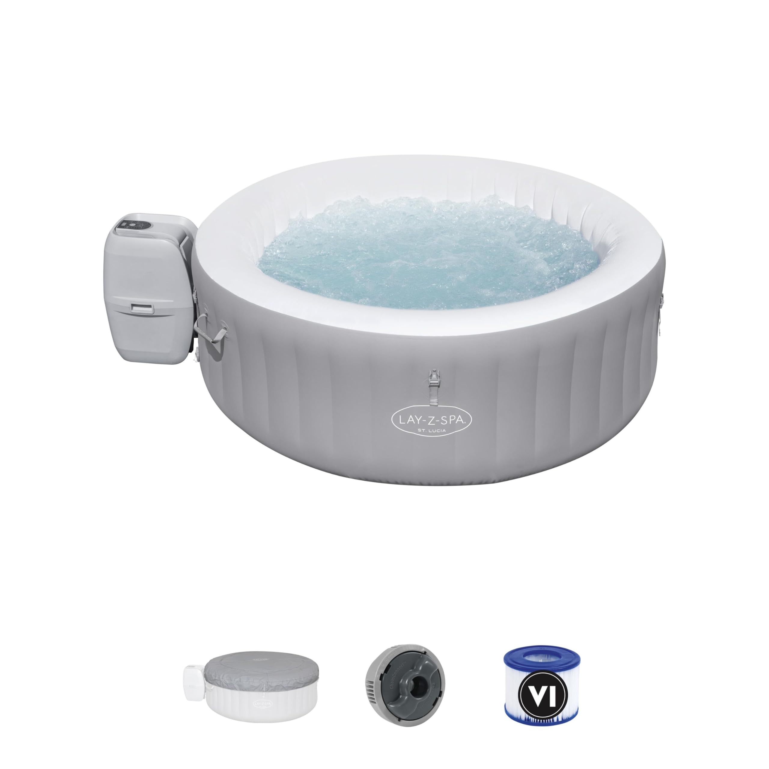 Bestway LAY-Z-SPA St Lucia AirJet™ Jacuzzi 170 x 66 cm 2-3 people Round Grey Silver