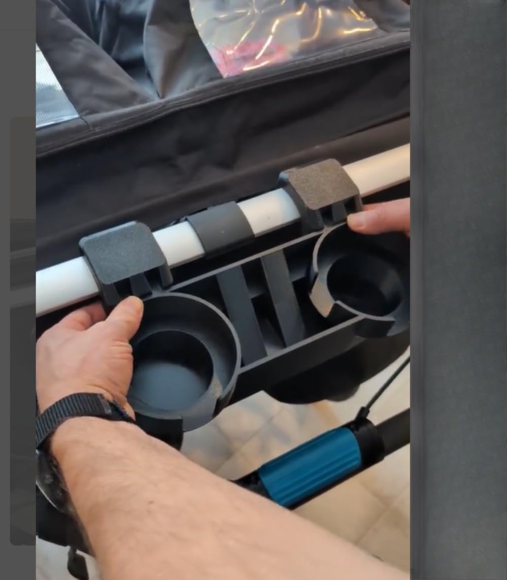 3-in-1 Cup Holder Fit for Thule Strollers, with Phone Holder and Double Cup Holder,Compatible for Urban Glide 2/3, Single/Double Jogging Strollers | Easy Tool-Free Install (Black)