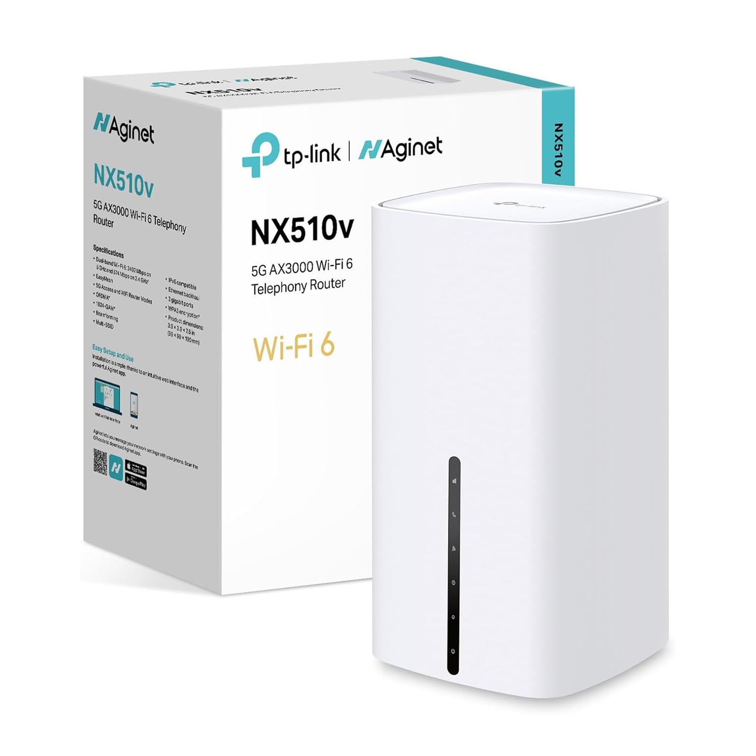 TP-​Link NX510v Routeur sans Fil Gigabit Ethernet Bi-​Bande (2,​4 GHz / 5 GHz) 5G Blanc