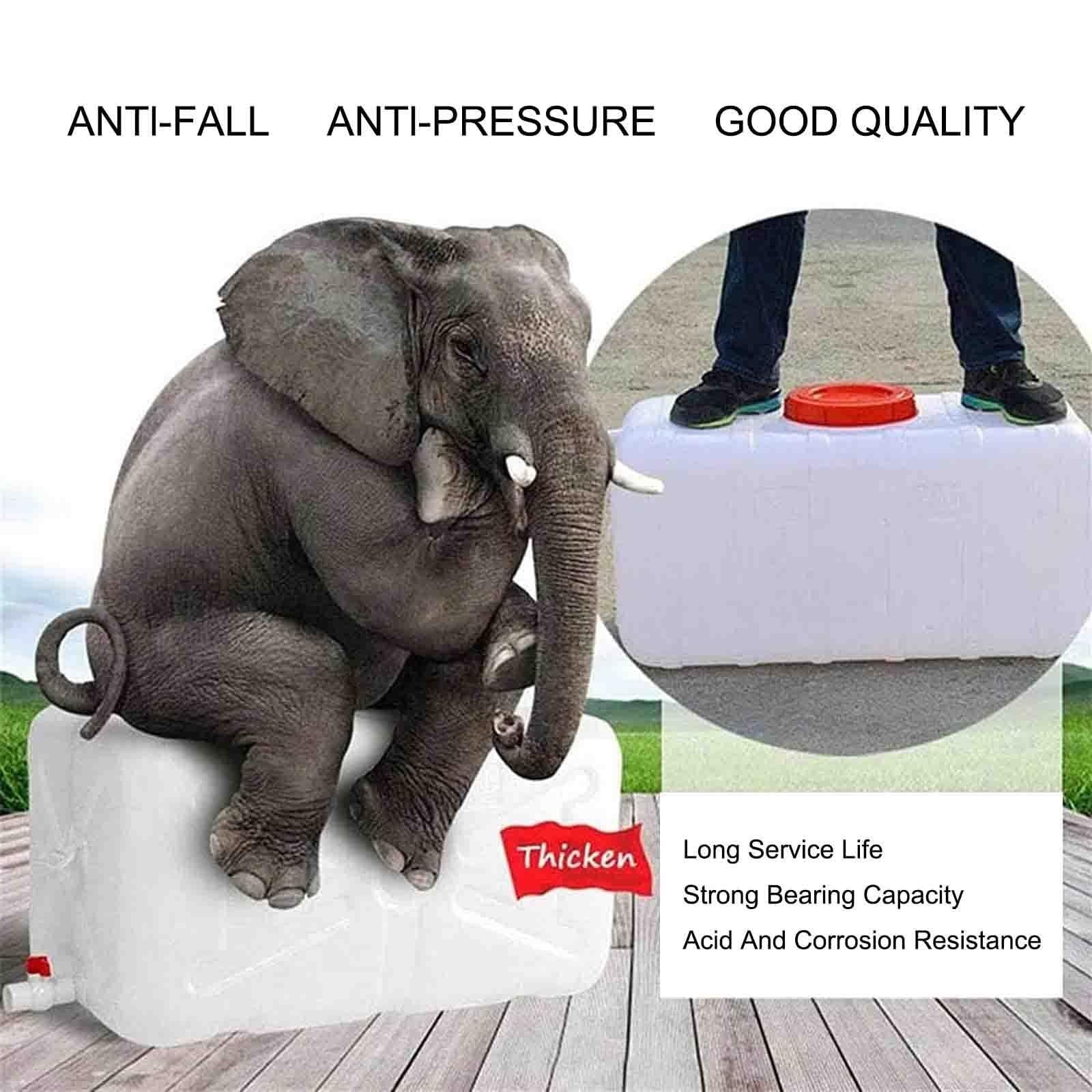 LICOME Plastic Rectangular Water Tank 48L/80L/110L/160L/200L/340L Thickened HDPE Outdoor Storage Tank with Lid(Blue,160L)