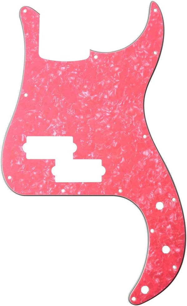 Xinyue Guitar Pickguard Scratch Plate For Standard Precision Bass Guitar Pickguard … (4 Ply pink Pearl)