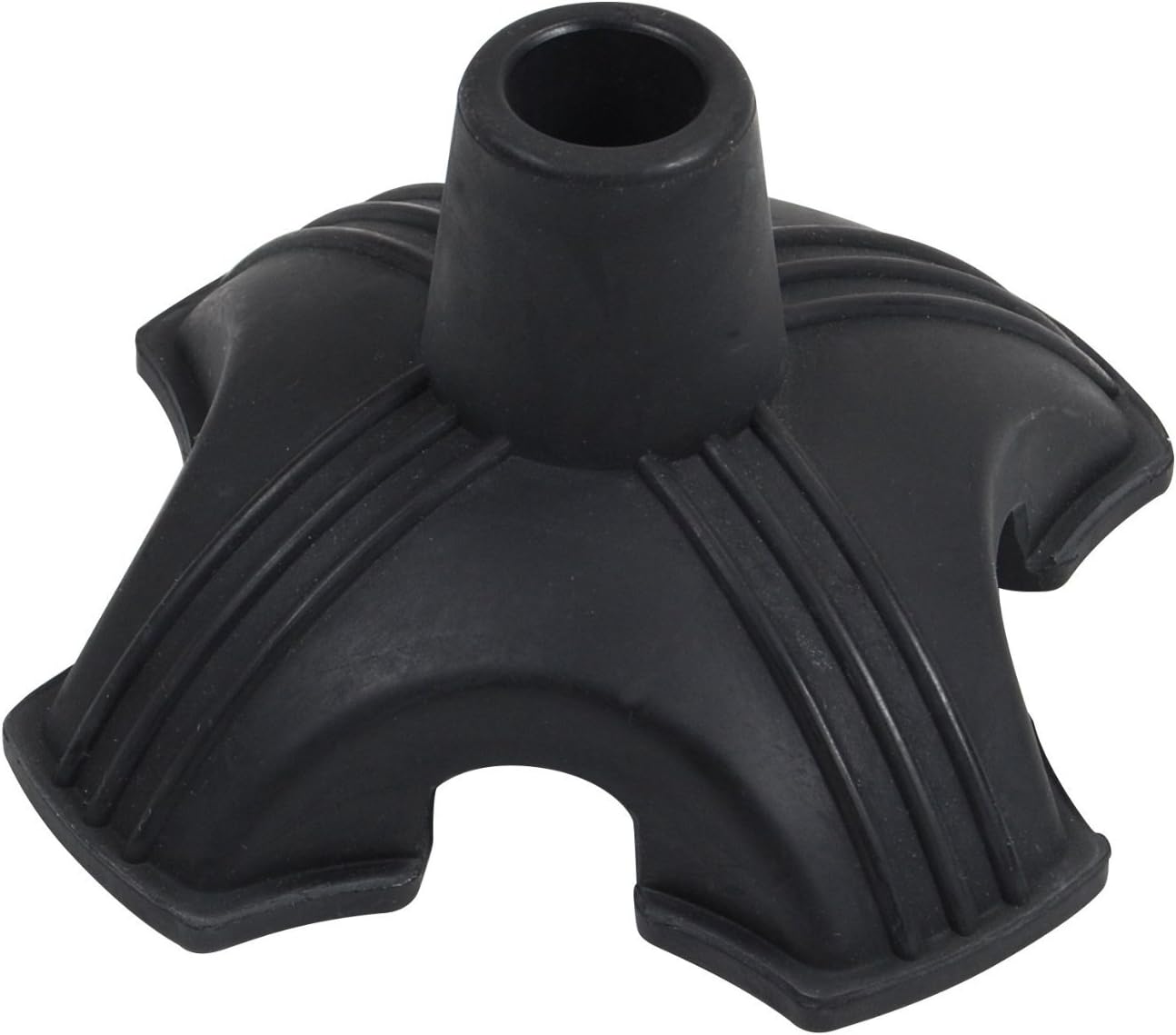 HEALTHLINE Self Standing Quad Support Cane Tip, Quadruple Replacement Rubber Cane Tips for Canes and Walking Sticks With Feet, Walking Stick Accessories, Black