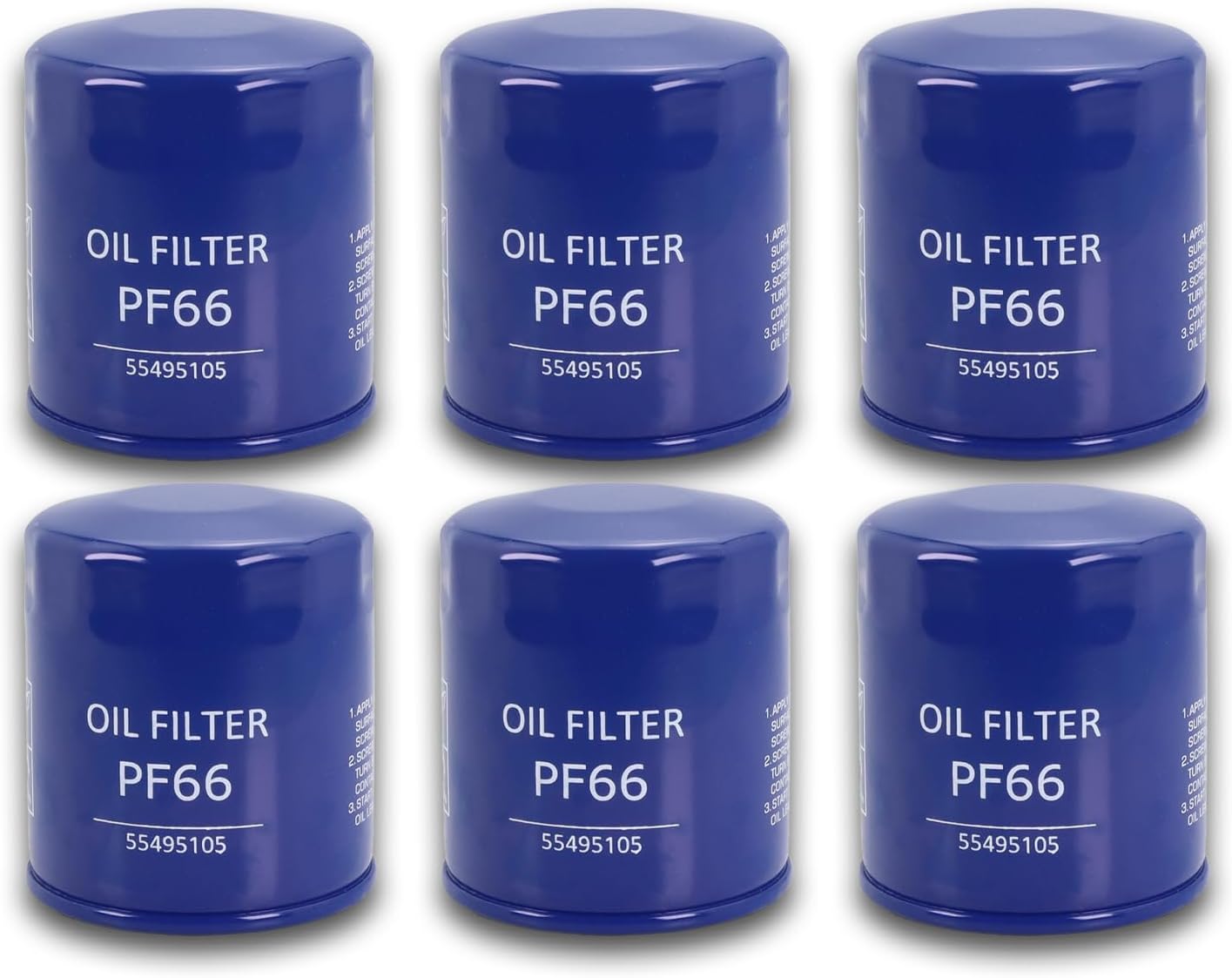 PF66 Engine Oil Filter Compatible with Chevy Colorado Suburban Silverado 1500 Tahoe GMC Acadia Sierra 1500 Yukon Cadillac CT4 CT5 CT6 Escalade XT4 (6 pcs)